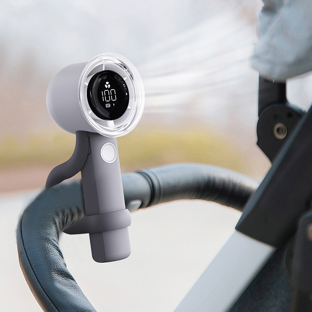 Ventilateur Mini Turbine Portable Usb Haute Vitesse Réglable Avec Batterie Intégrée (gris Argenté)