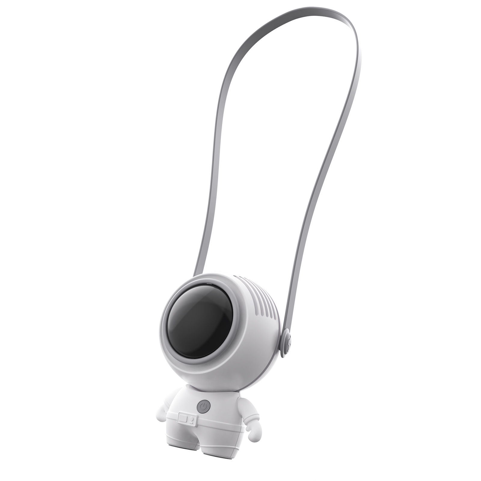 Ventilateur De Style Astronaute, 3 Réglages De Vitesse, 2 Réglages De Longueur De Cordon, Sortie D'Air 360°, Batterie 900 Mah (blanc)