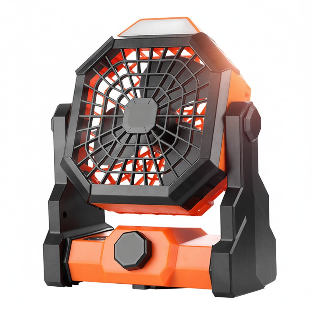 Ventilateur De Camping Pour Tentes, Vitesse Réglable En Continu, Rotation 270°, Lumière Led, Crochet De Suspension, Batterie 7800 Mah, Silencieux