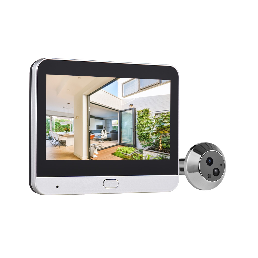 Wlan-videotürklingel Mit Türspion, 4,3-zoll-bildschirm, 1080p-auflösung, Nachtsicht, Bewegungserkennung, Gegensprechanlage (tuya)