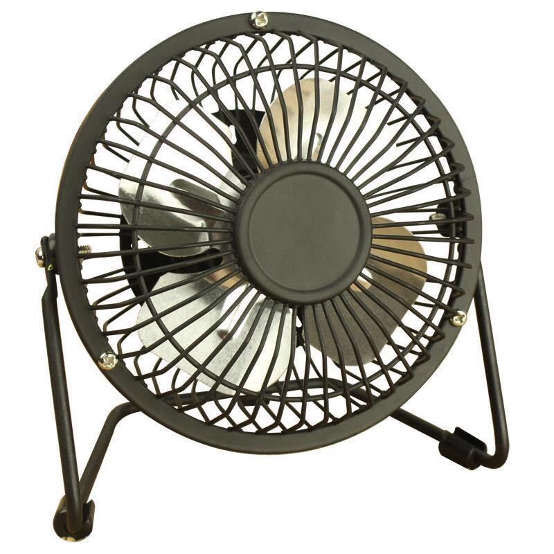 Ventilateur De Bureau Silencieux 10 Cm (4 Pouces) Avec Port Usb, Mini Ventilateur Électrique En Fer Forgé Noir