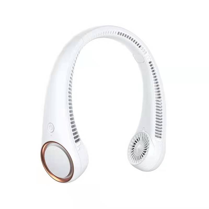 Ventilateur De Cou Portable Sans Pales, Rechargeable Par Usb, Blanc, 4000 Mah, Té Transfrontalière.