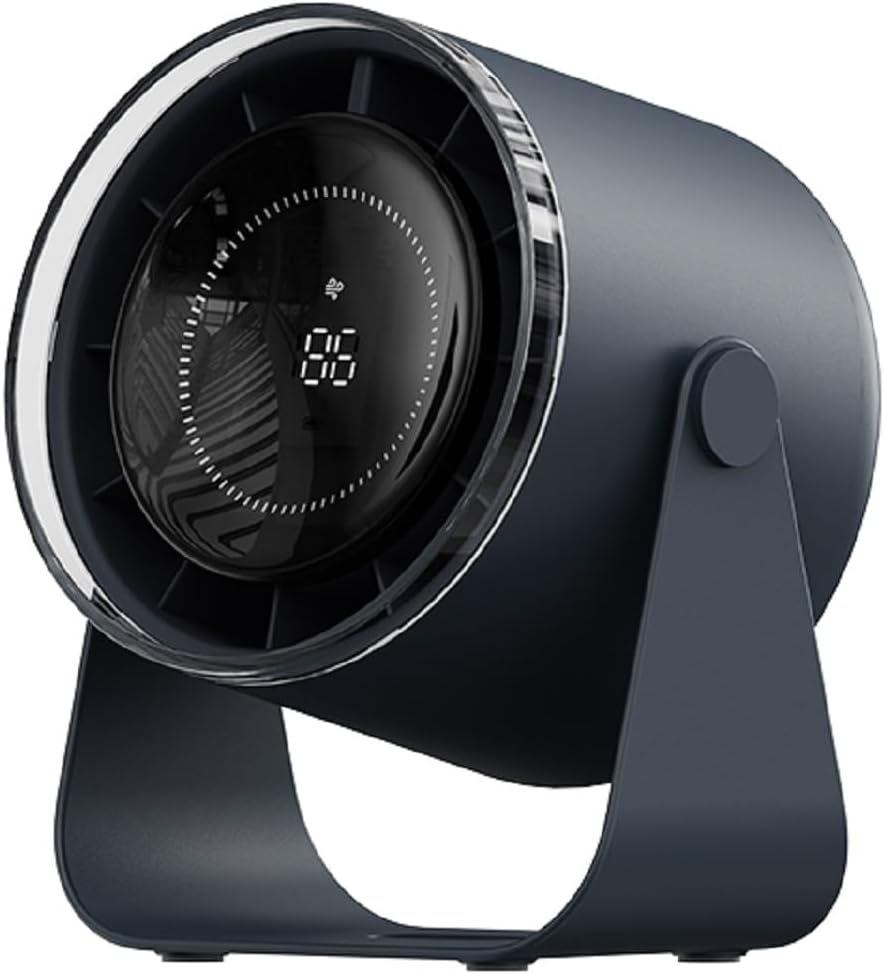 Ventilateur De Bureau Ultra-silencieux, Inclinaison Réglable À 115°, 100 Vitesses De Ventilation, Rechargeable Par Usb, Portable (bleu Et Noir)
