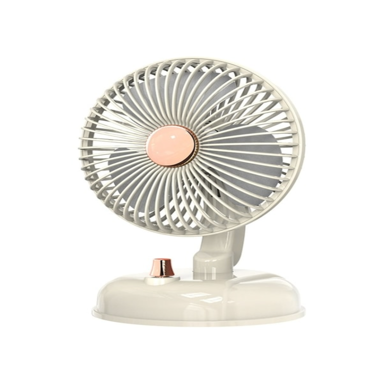 Ventilateur De Bureau Oscillant Rétro, Compact, Rechargeable, Grand Débit D'Air, Interface Usb