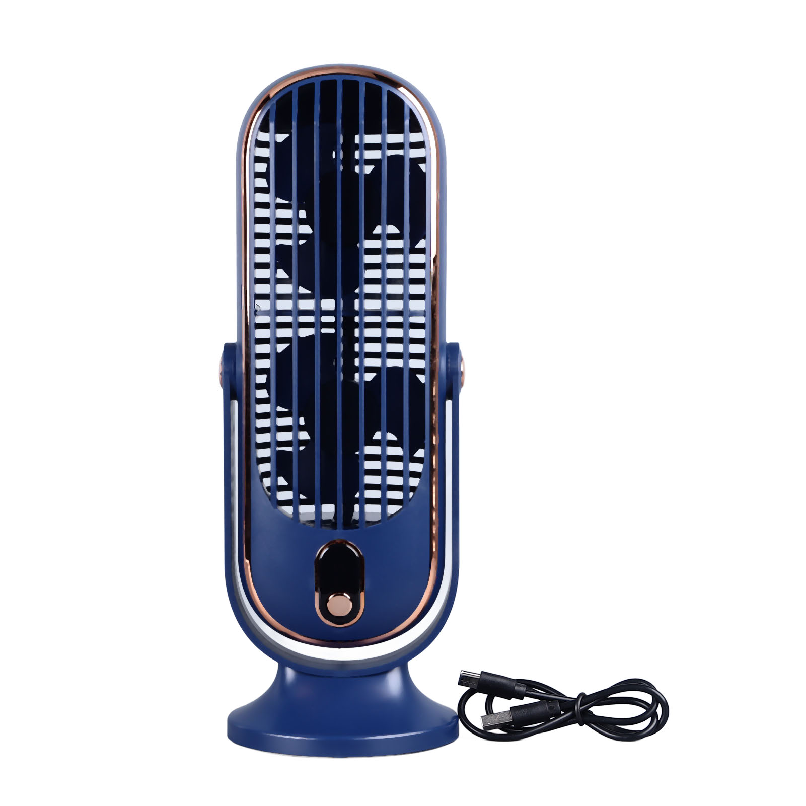 Ventilateur De Table Tour Portable Avec Prise Usb, 5 Vitesses, Moteur Sans Balais Silencieux, Pour Voiture Et Maison (bleu).
