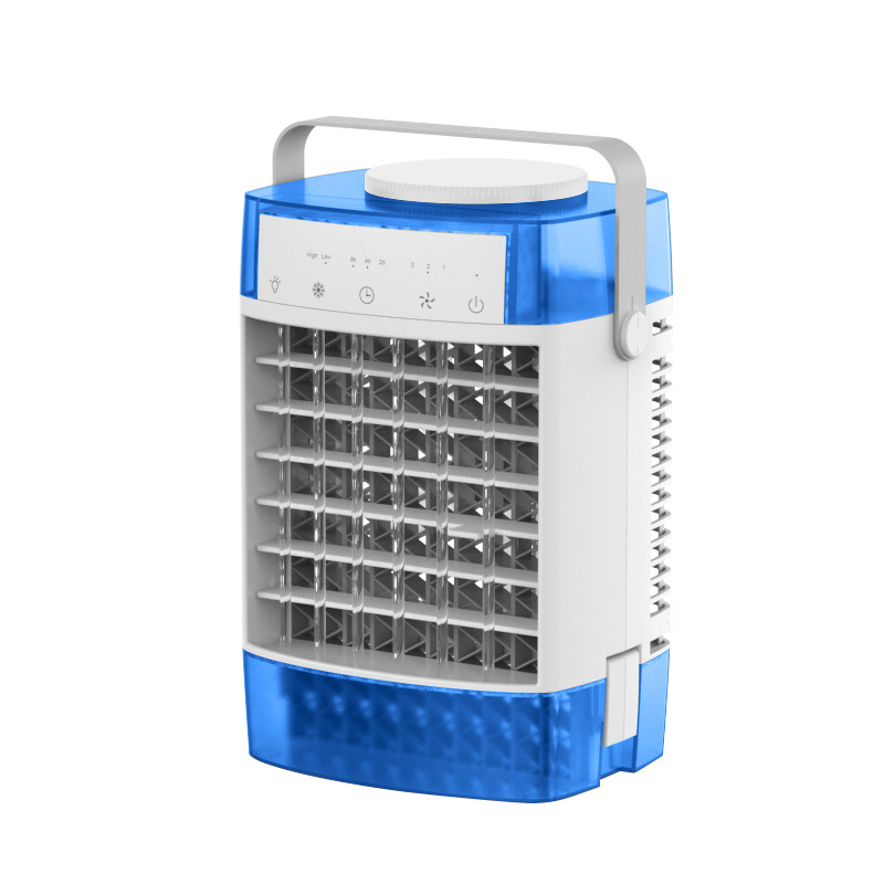 Mini Ventilateur De Bureau, Climatiseur, Télécommande, Humidificateur, Réservoir D'Eau (bleu) + Câble Usb