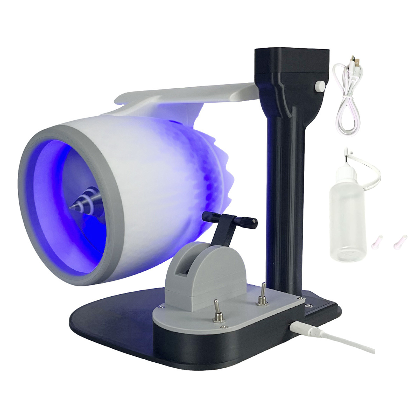 Ventilateur De Bureau Turbo Usb 2 En 1 À Vitesse Réglable Avec Humidificateur Intégré (bleu)