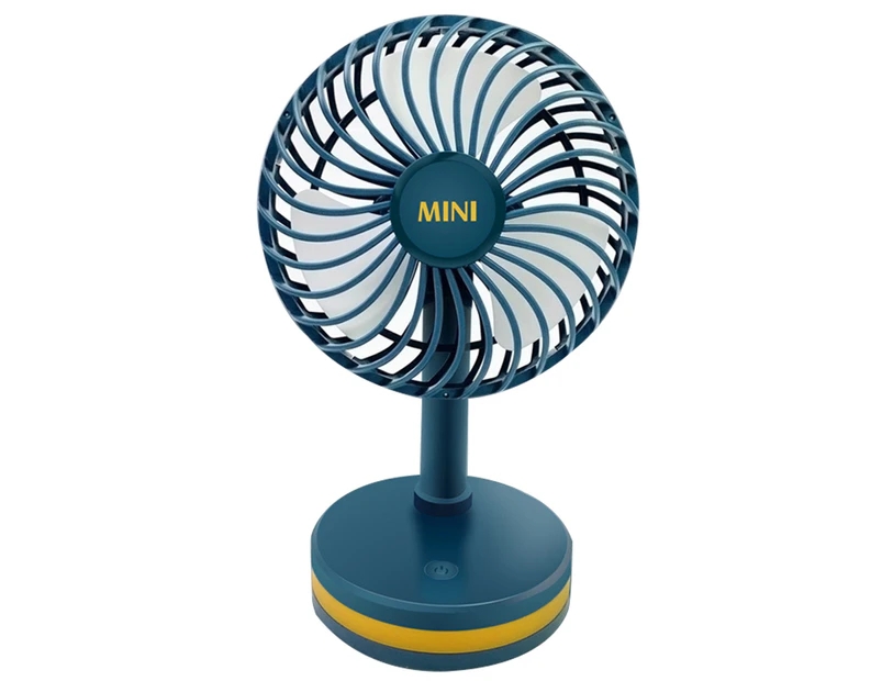 Ventilateur De Bureau Rechargeable Usb 500 Mah, 3 Vitesses, Base Stable Antidérapante, Refroidissement Rapide, Ultra Silencieux (bleu)