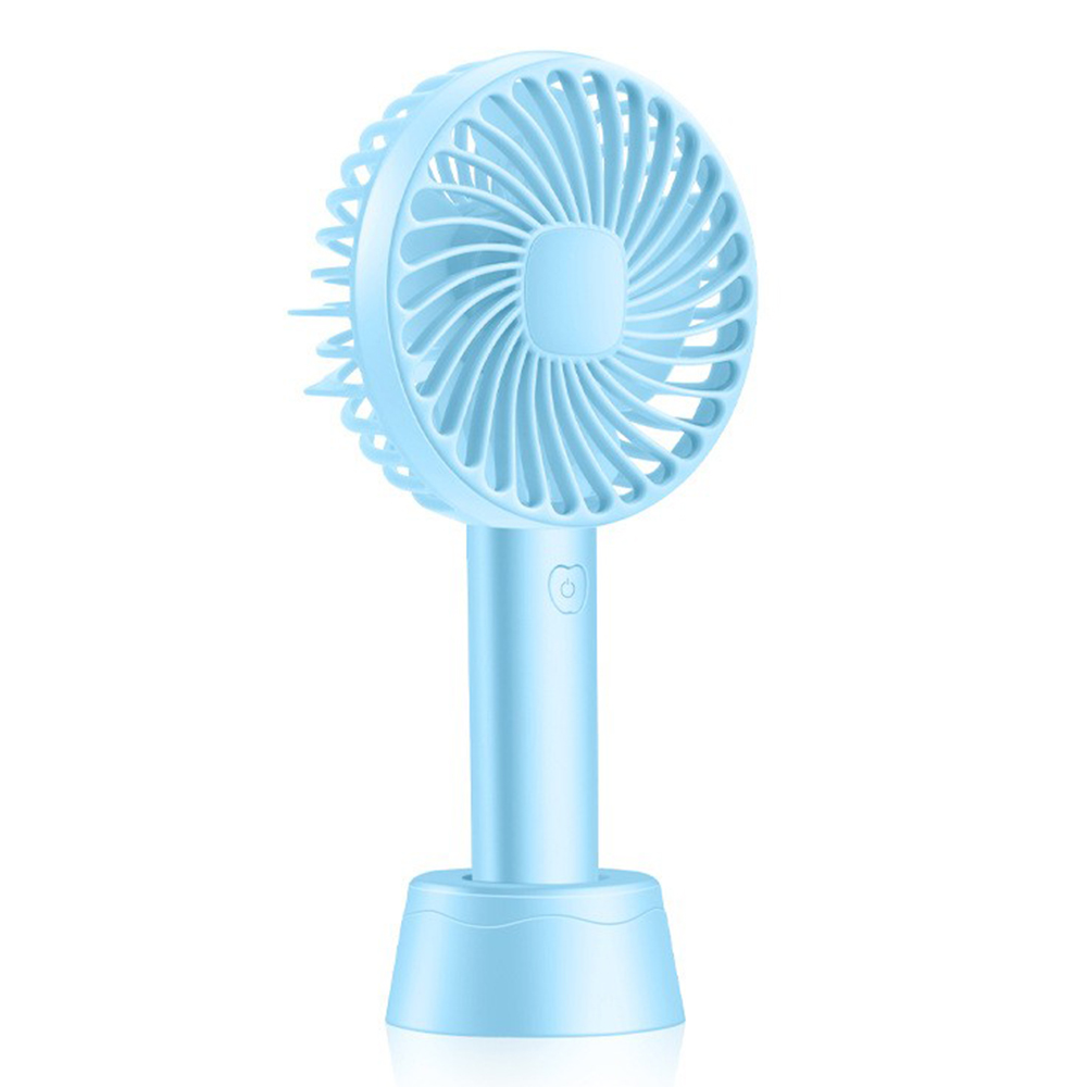 Ventilateur Portable Rechargeable Usb 1200 Mah, Mini Ventilateur De Poche À 3 Vitesses, Base Amovible (bleue)