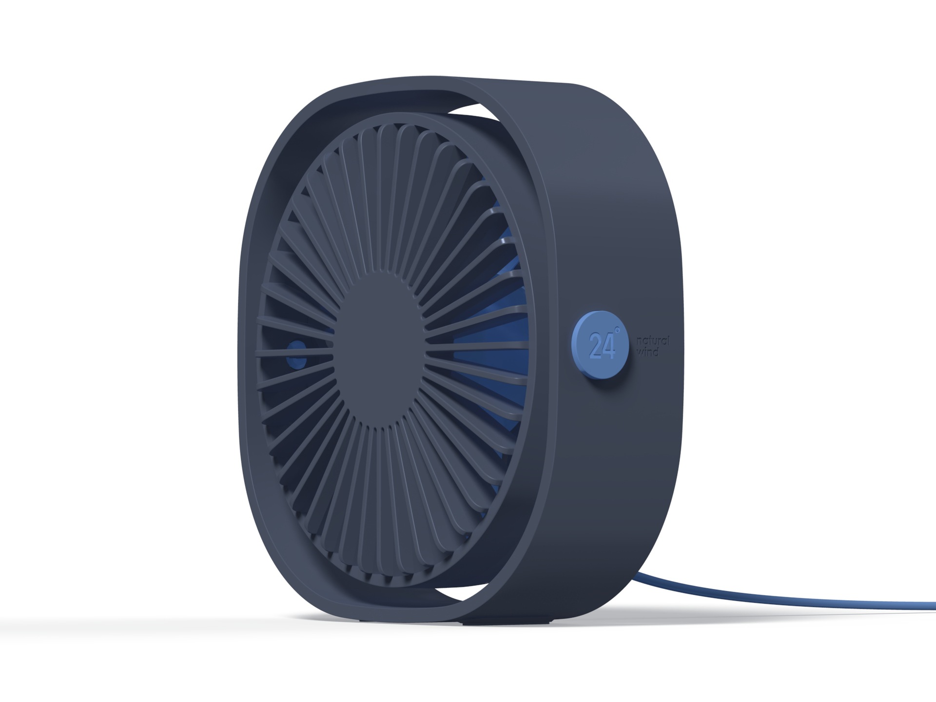 Mini Ventilateur Usb De Bureau Populaire Et Transfrontalier, 3 Vitesses, Rotation À 360°, Bleu, Idéal Pour Les Étudiants.