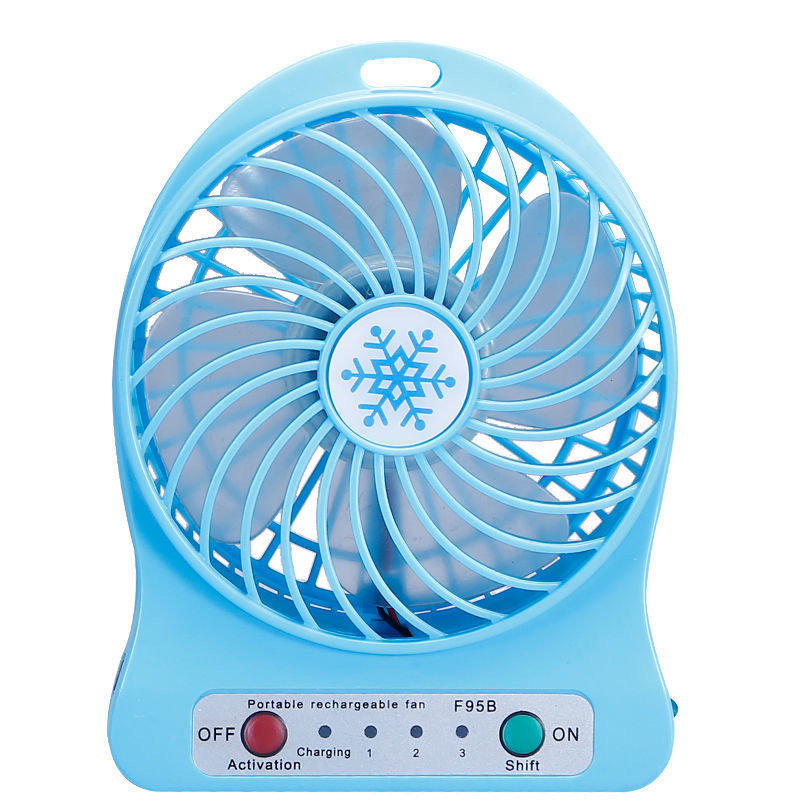 Petit Ventilateur Usb Mini Silencieux Rechargeable, Compact Et Puissant, (en Forme De Banane Plantain) Bleu, Métal Nu (sans Batterie)