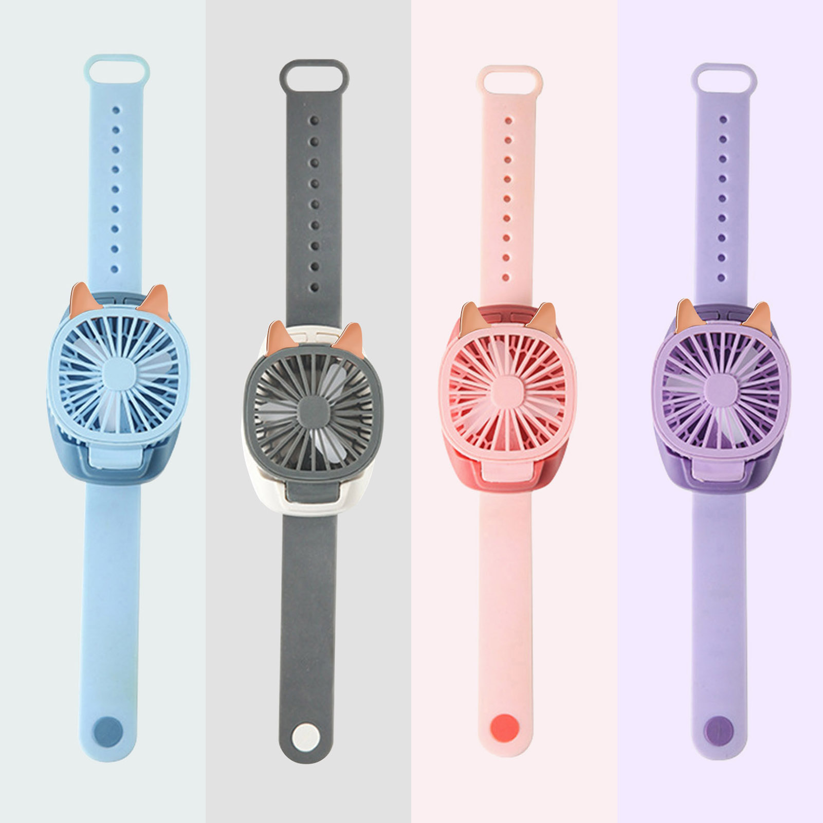 Montre-ventilateur De Deuxième Génération, Jouet Portatif Pour Étudiants Et Enfants, Personnalisable Pour La Journée Des Enfants (gris).