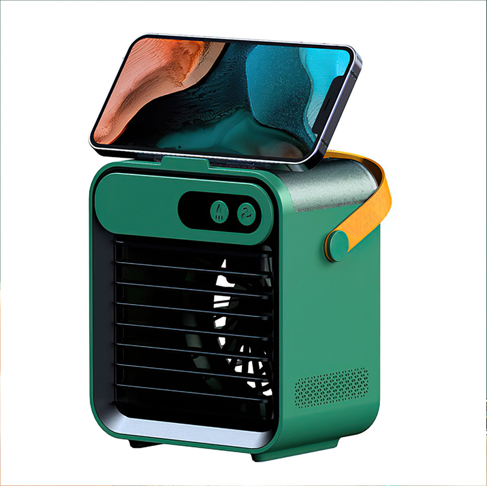 Climatiseur Portable, Rechargeable Par Évaporation, 3 Vitesses, Ventilateur Rafraîchisseur D'Air (vert)
