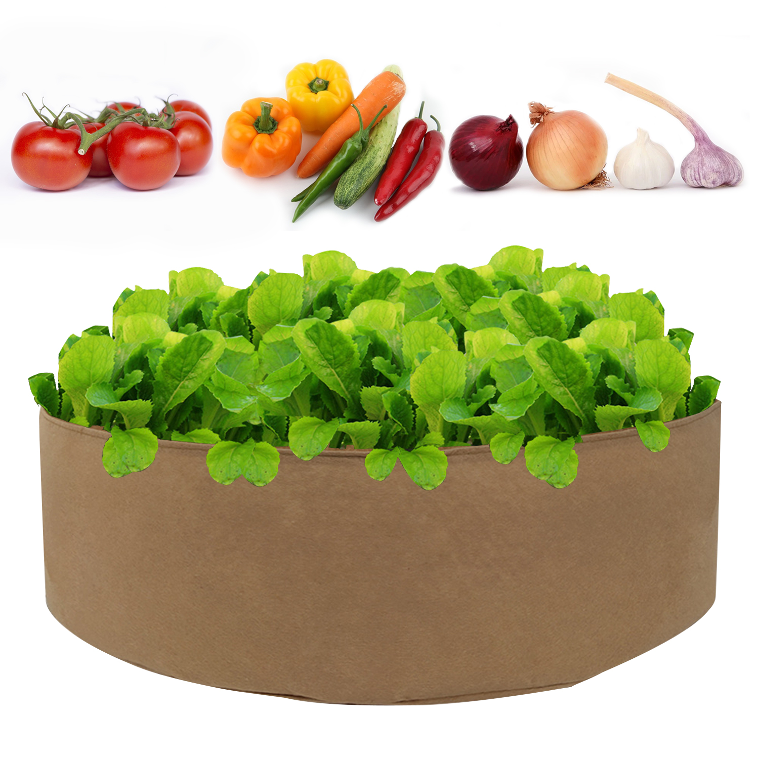 Runder, Robuster Pflanzsack Aus Vliesstoff Mit Einem Fassungsvermögen Von 114 Litern (30 Gallonen), Ideal Für Den Anbau Von Gemüse, Blumen, Kräutern Und Früchten.