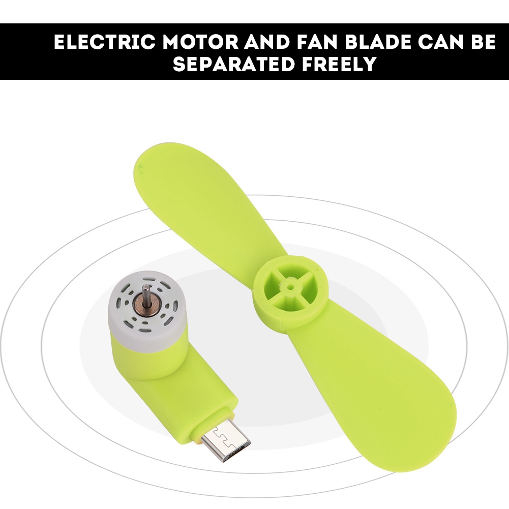 Mini Ventilateur Portable Micro Usb Ultra Silencieux Pour Smartphones Android Otg (vert)