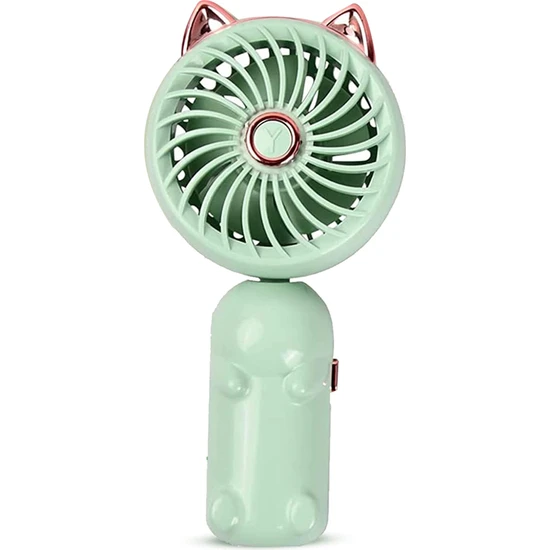 Ventilateur Portable Zeeful Avec Oreilles De Chat, Mini Ventilateur Pliable Avec Batterie Rechargeable Usb (vert)