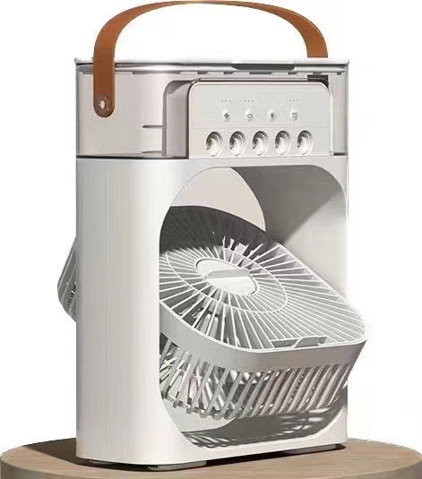 Mini Ventilateur Électrique Portable Silencieux De Bureau/dortoir Avec Brumisateur Et Humidificateur Intégré, Rechargeable Par Usb [blanc]