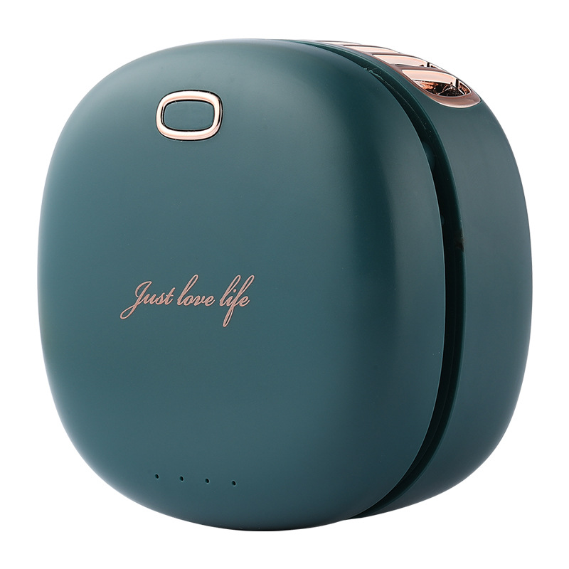 Ventilateur De Cou Miniature Rechargeable Usb, Portable Et Sans Pales, Vert, Pour Les Personnes Paresseuses