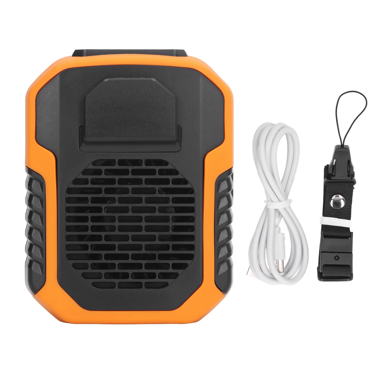 Mini Ventilateur De Taille Avec Cordon, Chargement Usb, Batterie 6000 Mah, 5 V Cc, 2 A, 3 Vitesses, À Pince Pour Le Corps, Orange.