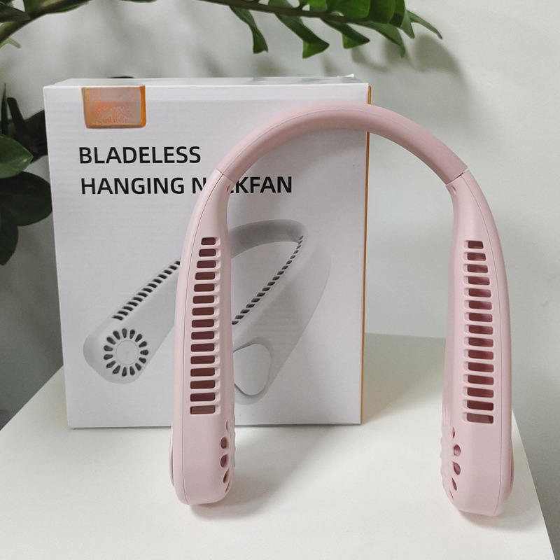 Ventilateur De Cou Portable Sans Pales, Rechargeable À Domicile, Compatible Usb, Modèle F200. Boîte Rose. Modèle Privé.