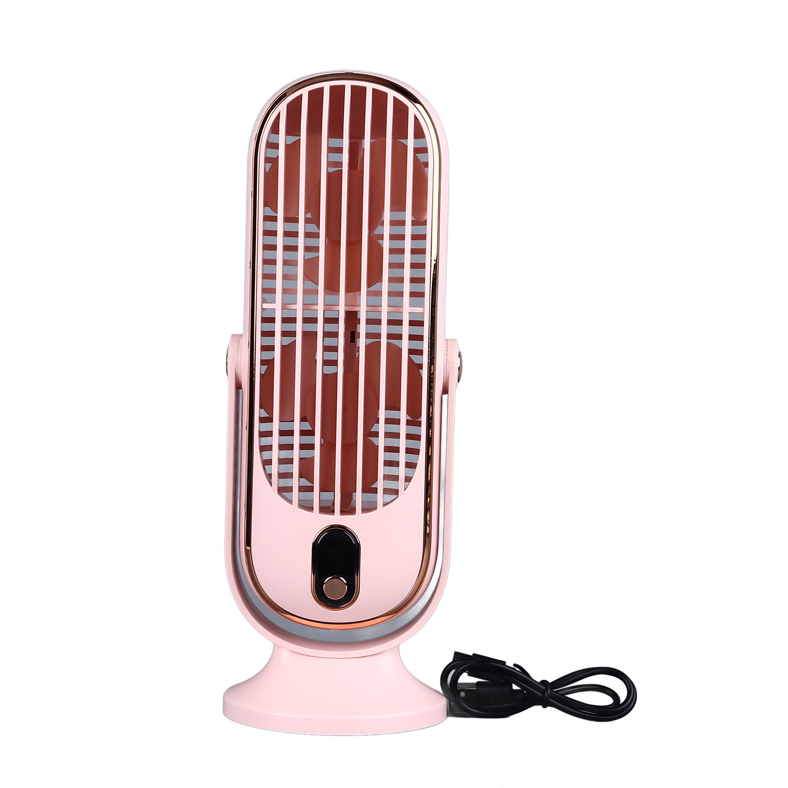 Ventilateur De Table Portable Usb À 5 Vitesses Avec Moteur Sans Balais Silencieux, Rose, Idéal Pour La Voiture Et La Maison.