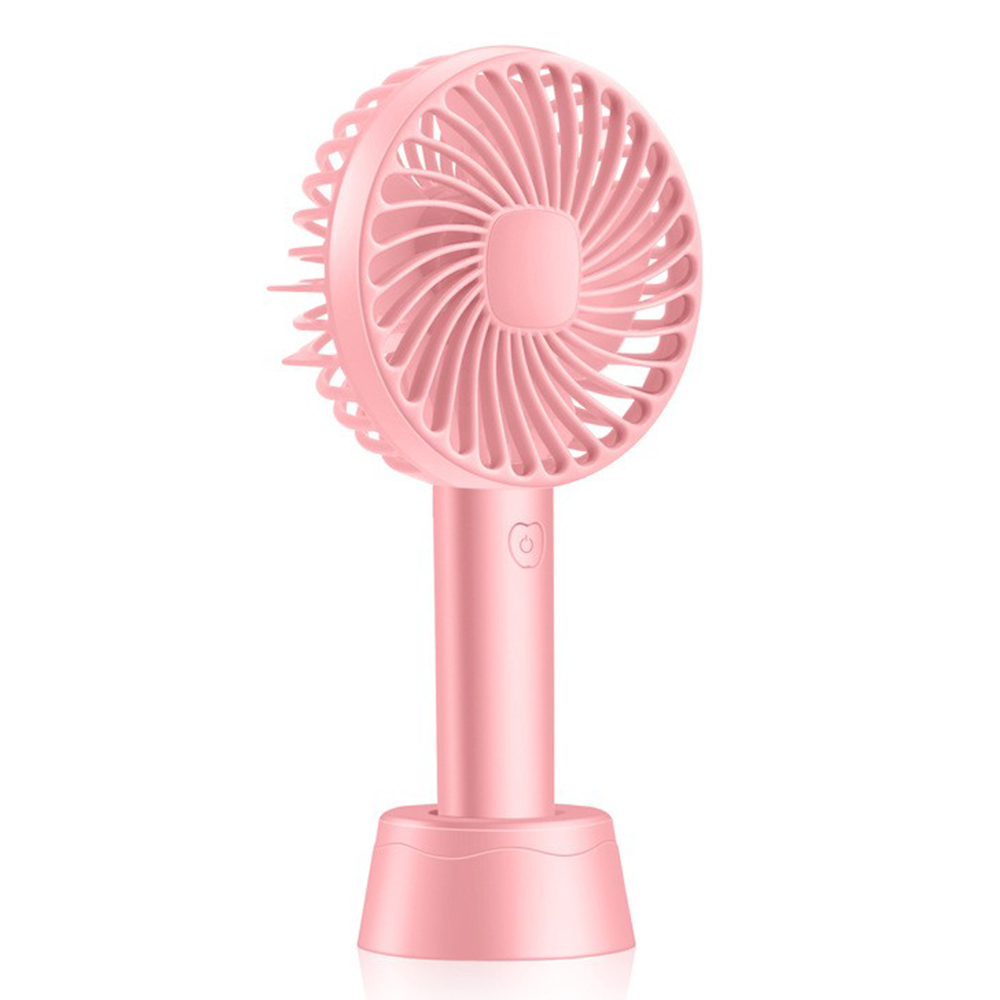 Ventilateur Rechargeable Usb 1200 Mah, Mini Ventilateur De Poche À 3 Vitesses, Base Amovible (rose)