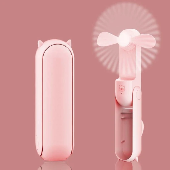 Mini Ventilateur Portable Pliable Rechargeable Par Usb (rose)