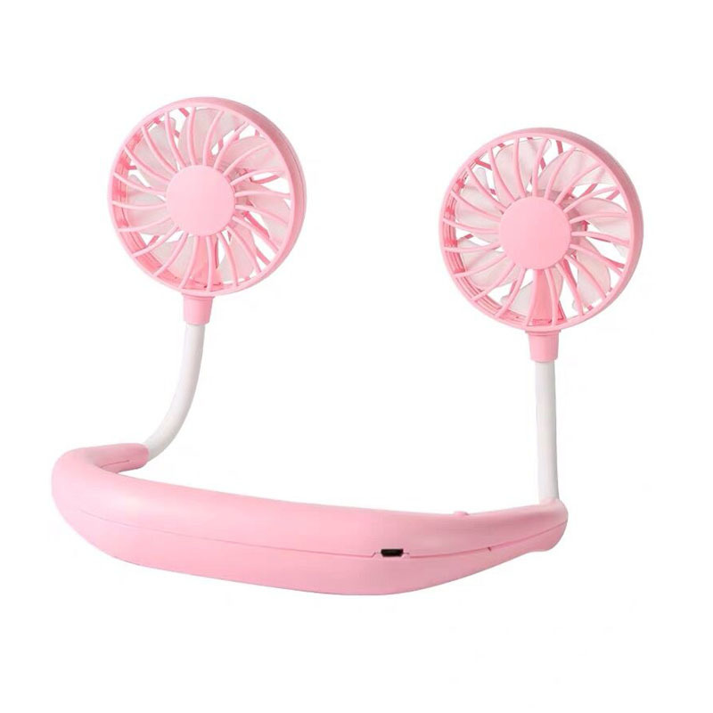 Ventilateur De Cou Silencieux Rechargeable Usb Pour Étudiants, Petit Ventilateur Portable, Rose Classique, Idéal Pour Les Cadeaux En Gros.