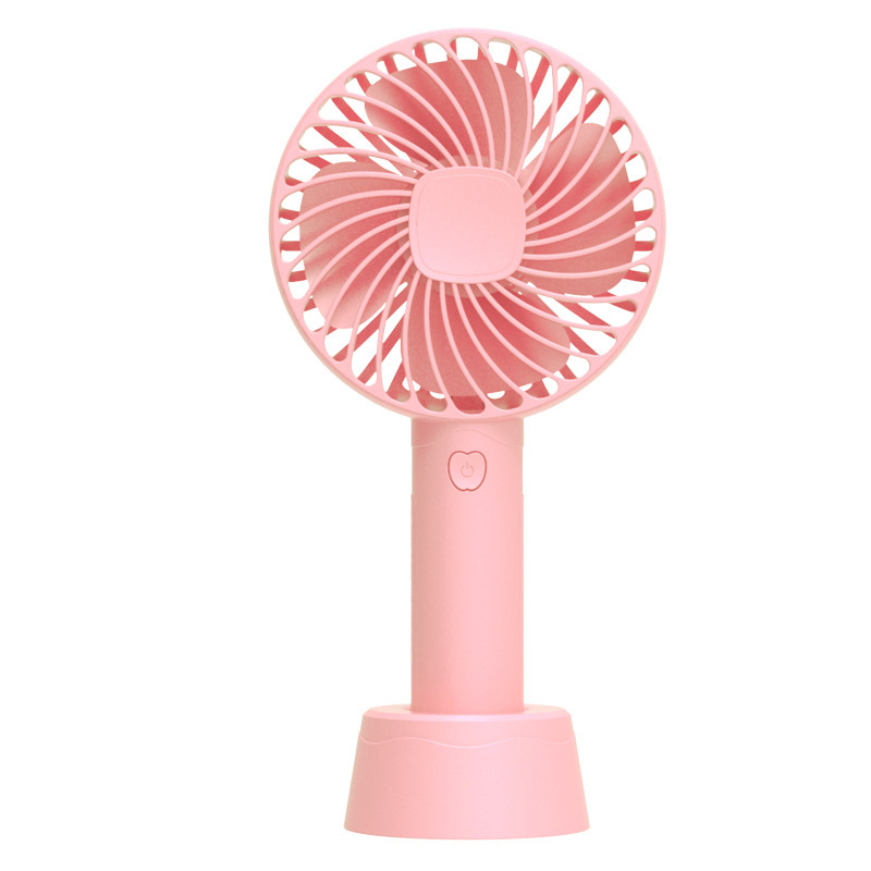 Petit Ventilateur De Bureau Usb Rechargeable Silencieux (avec Fonction Support, Rose)