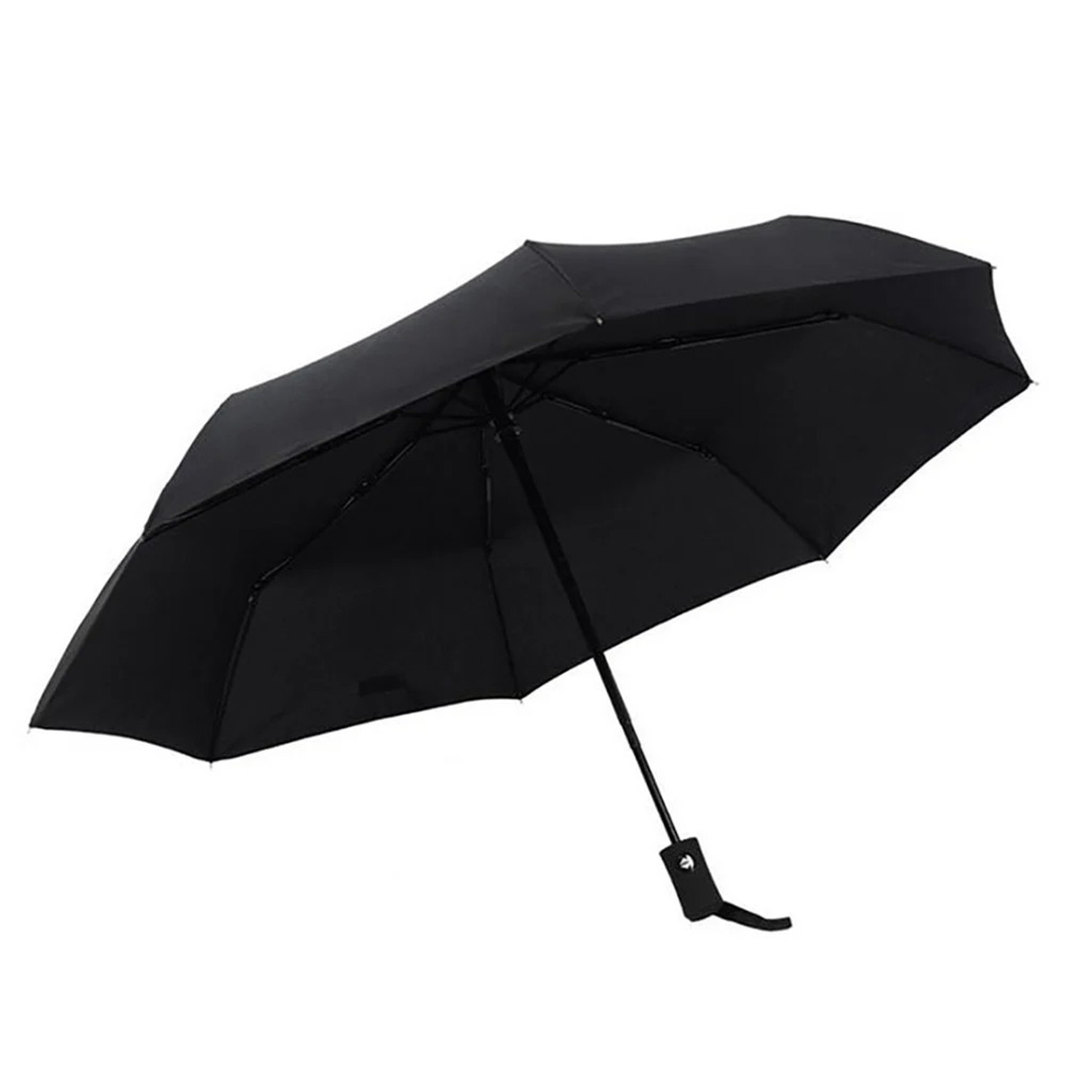 Dreiteiliger, Faltbarer Sonnenschirm Für Den Außenbereich, Schwarze, Uv-beständige Vinylbeschichtung, Windfest, Ideal Für Unternehmen. Hochwertiges Firmengeschenk.