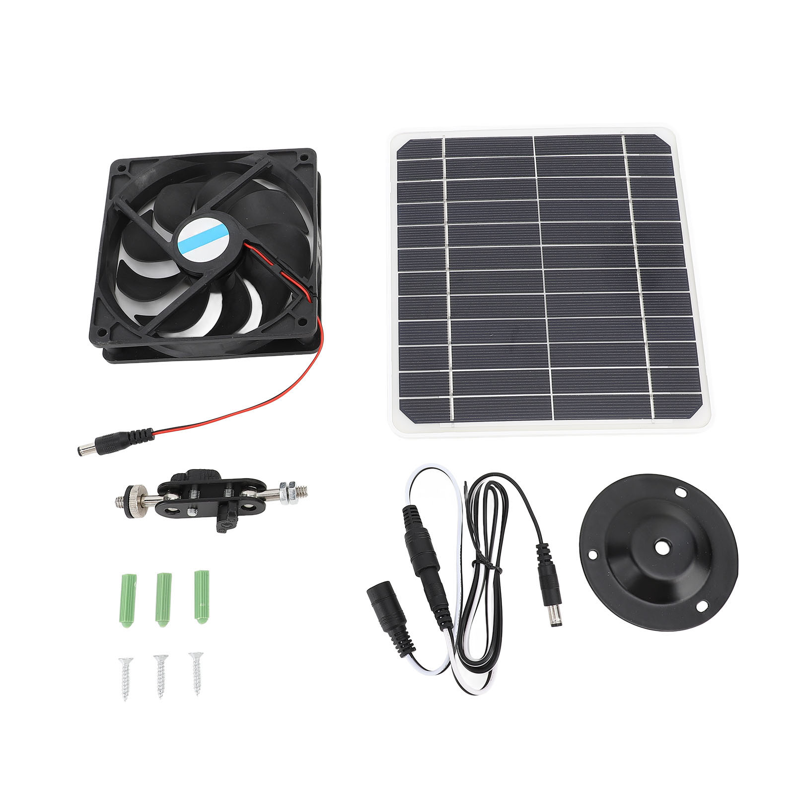 Ventilateur D'Extraction Solaire Silencieux De 20 W Avec Panneau Solaire Monocristallin Et Support Pour Poulailler Ou Maison Pour Animaux.