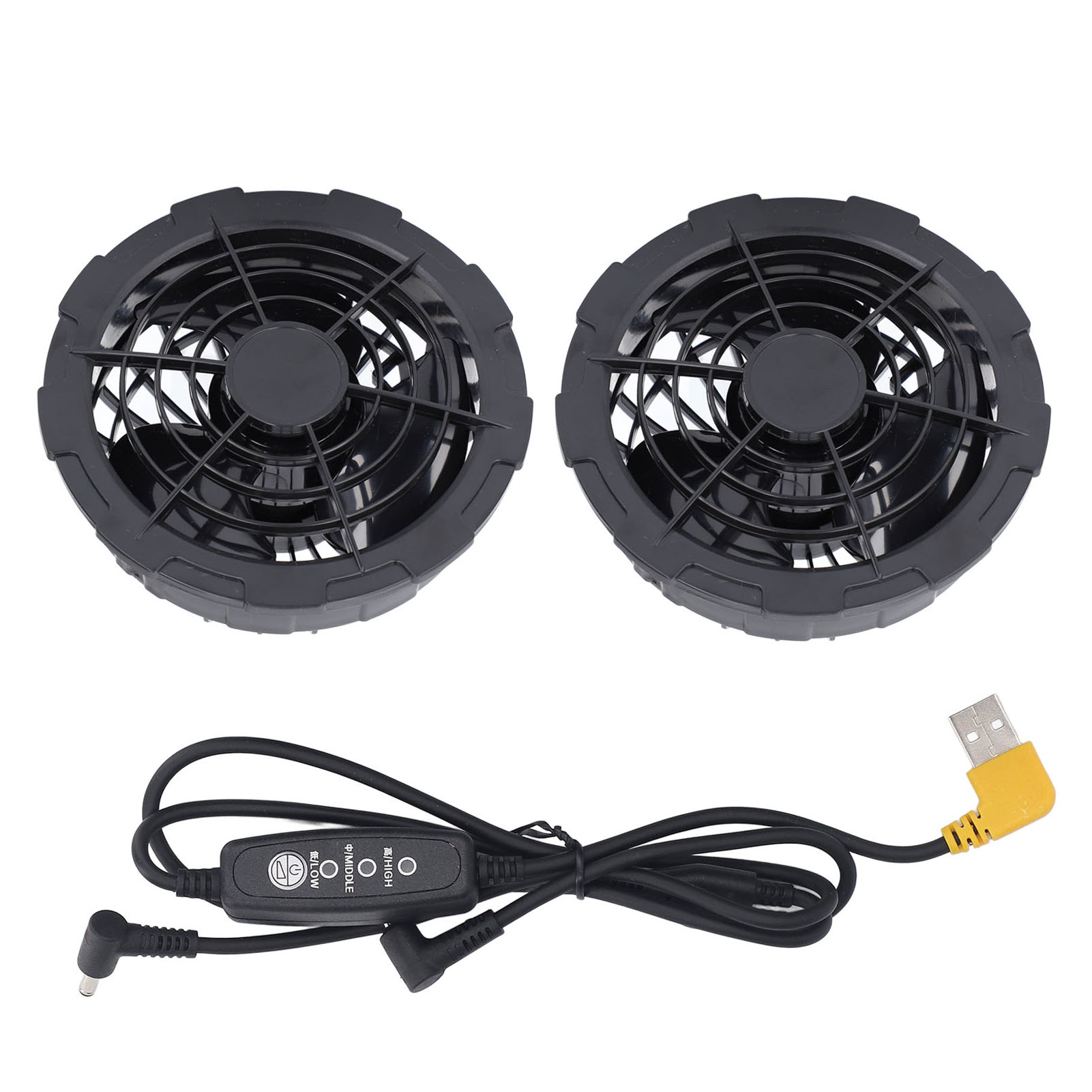 Lot De 2 Ventilateurs De Refroidissement Pour Vestes, 5 V, 0,6 A, Câble Usb, Moteur Sans Balais, Pour Vêtements, Gilets, Vêtements De Travail.