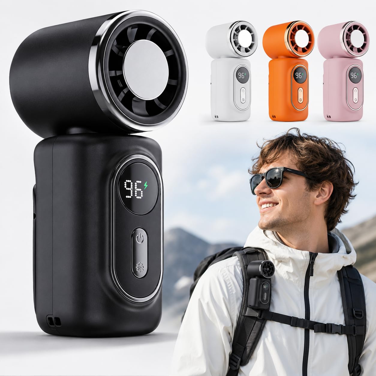 Mini Ventilateur Sans Pales, Rechargeable Par Usb, Silencieux, Rotation À 180°, Base De Support 3 En 1, Pince, Mains Libres