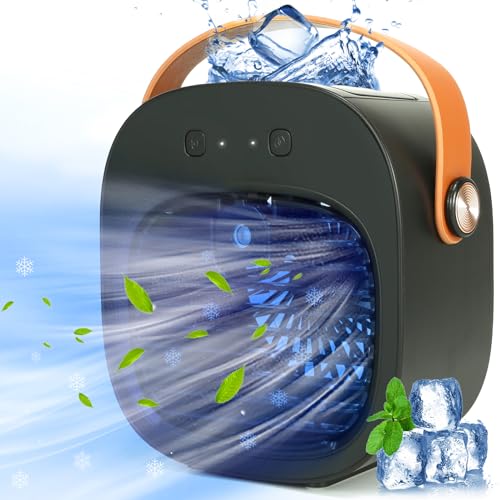 Mini Ventilateur Portable Silencieux À Trois Vitesses, Rechargeable Par Usb (noir)