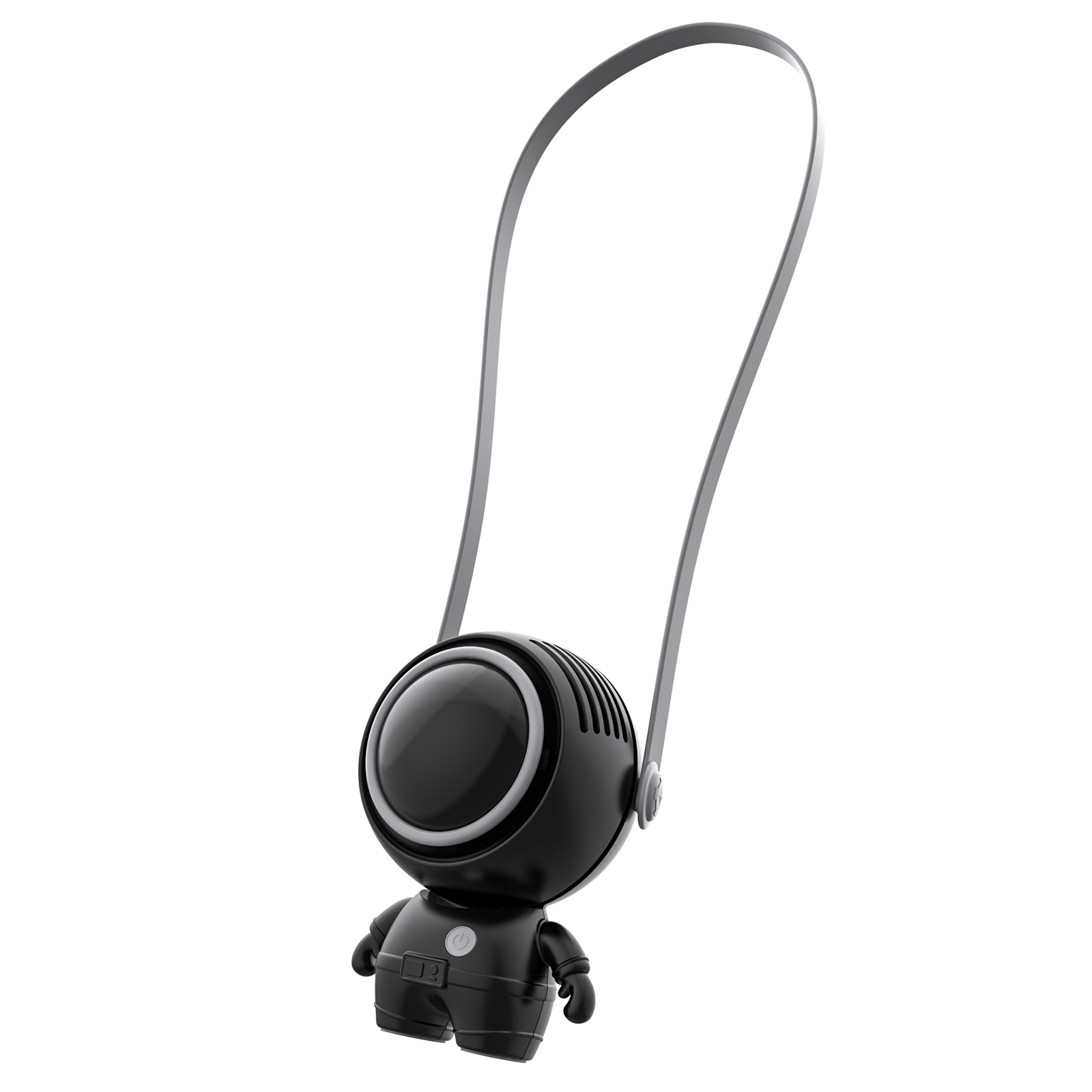 Mini Ventilateur 3 Vitesses, Sortie D'Air Orientable 360°, Batterie Lithium 900 Mah, Rechargeable Usb-c, Noir