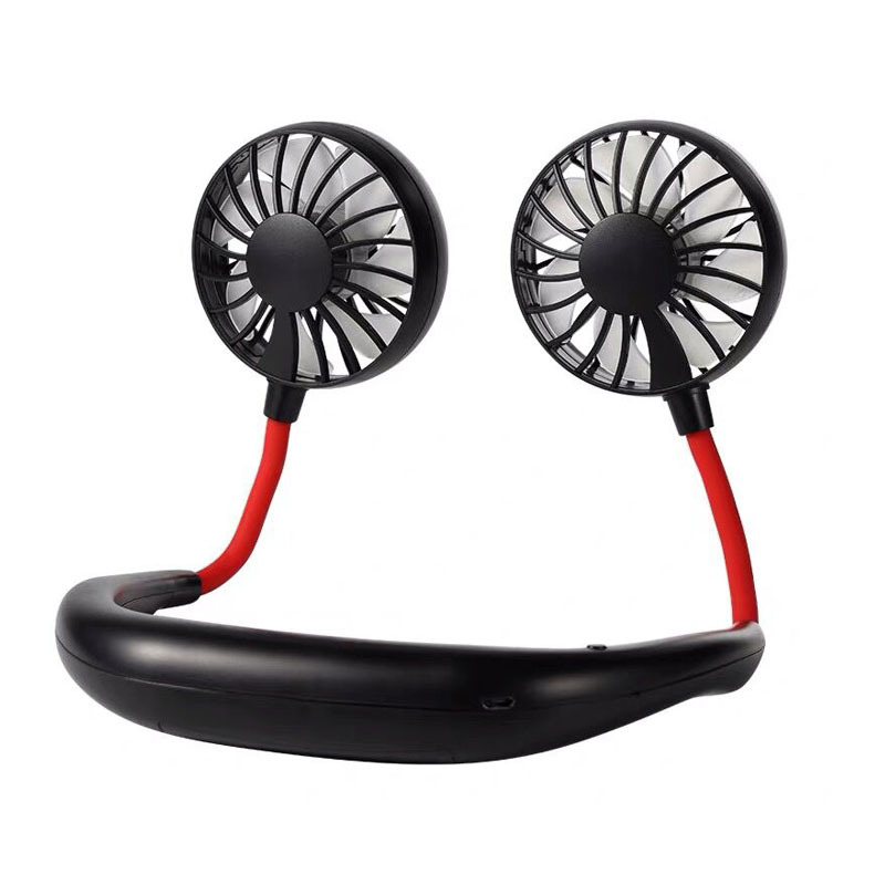 Ventilateur De Cou Silencieux Rechargeable Usb Pour Étudiants, Portable Et Compact, Idéal Comme Cadeau Ou En Vente En Gros, Noir Classique.