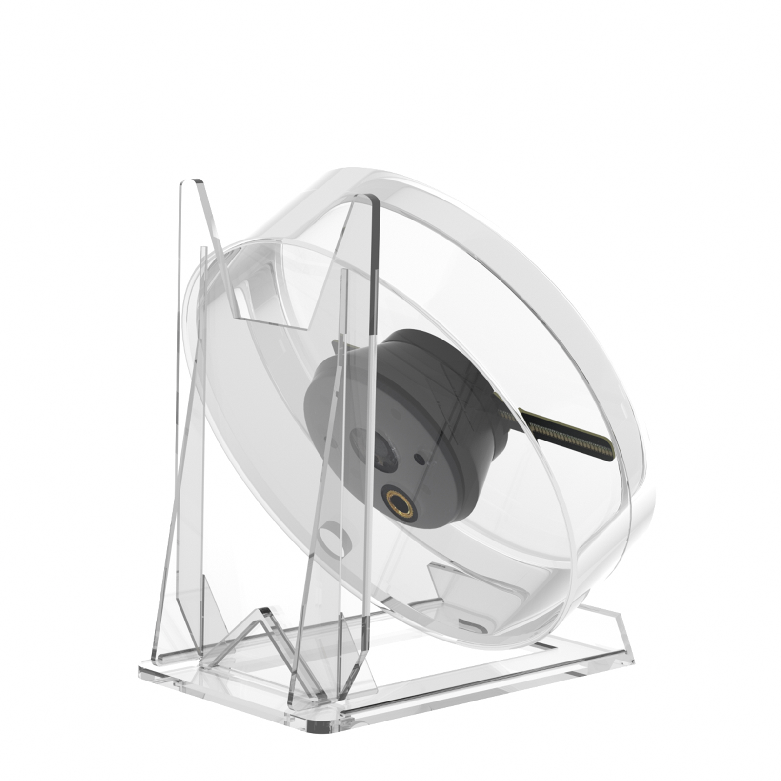 Ventilateur Holographique 3d, Projecteur Holographique Led 11 Cm, Affichage Stéréo Sans Œil, Haut-parleur Intégré (transparent)