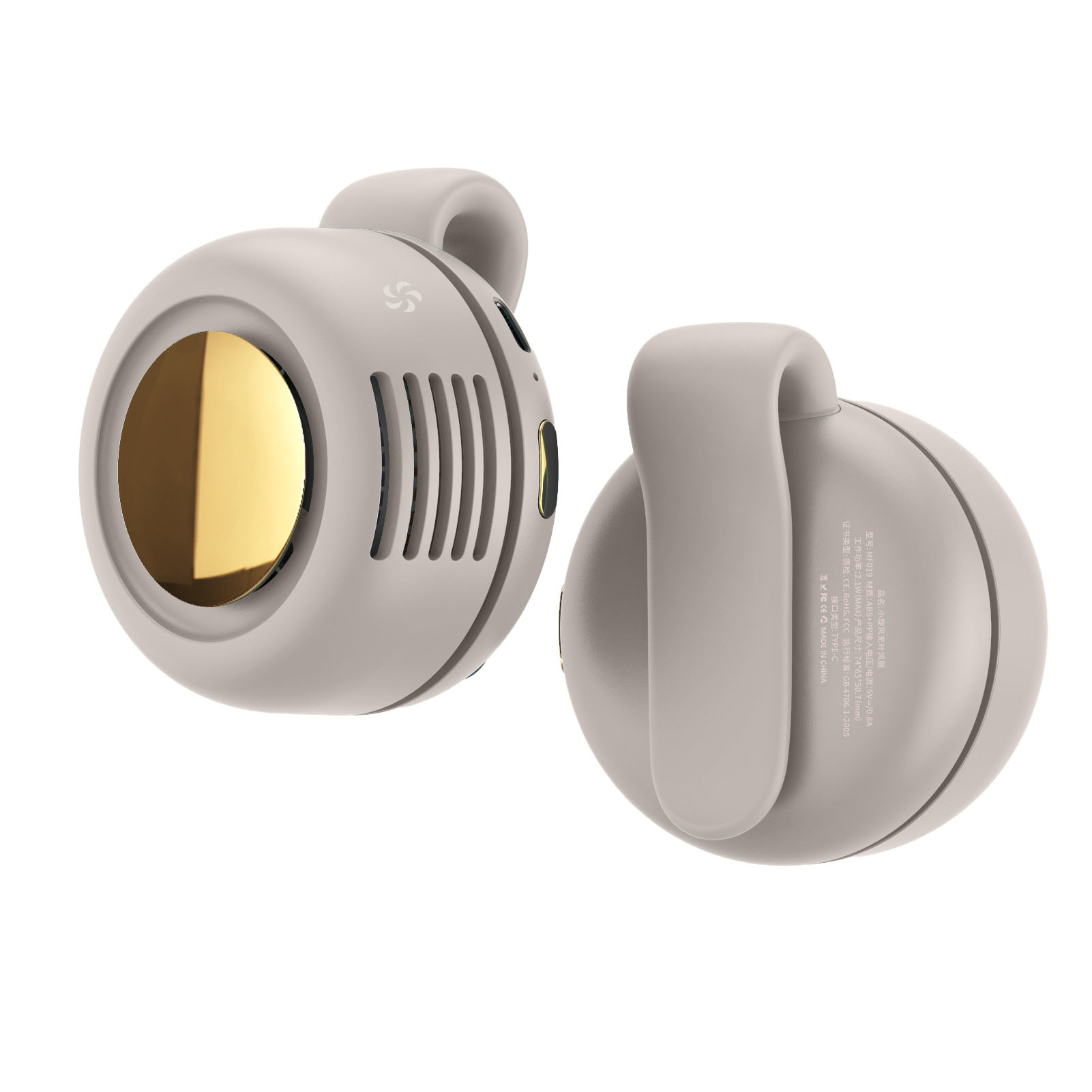 Ventilateur Sans Pales, Rechargeable Par Usb, Avec Mini-pince (blanc)