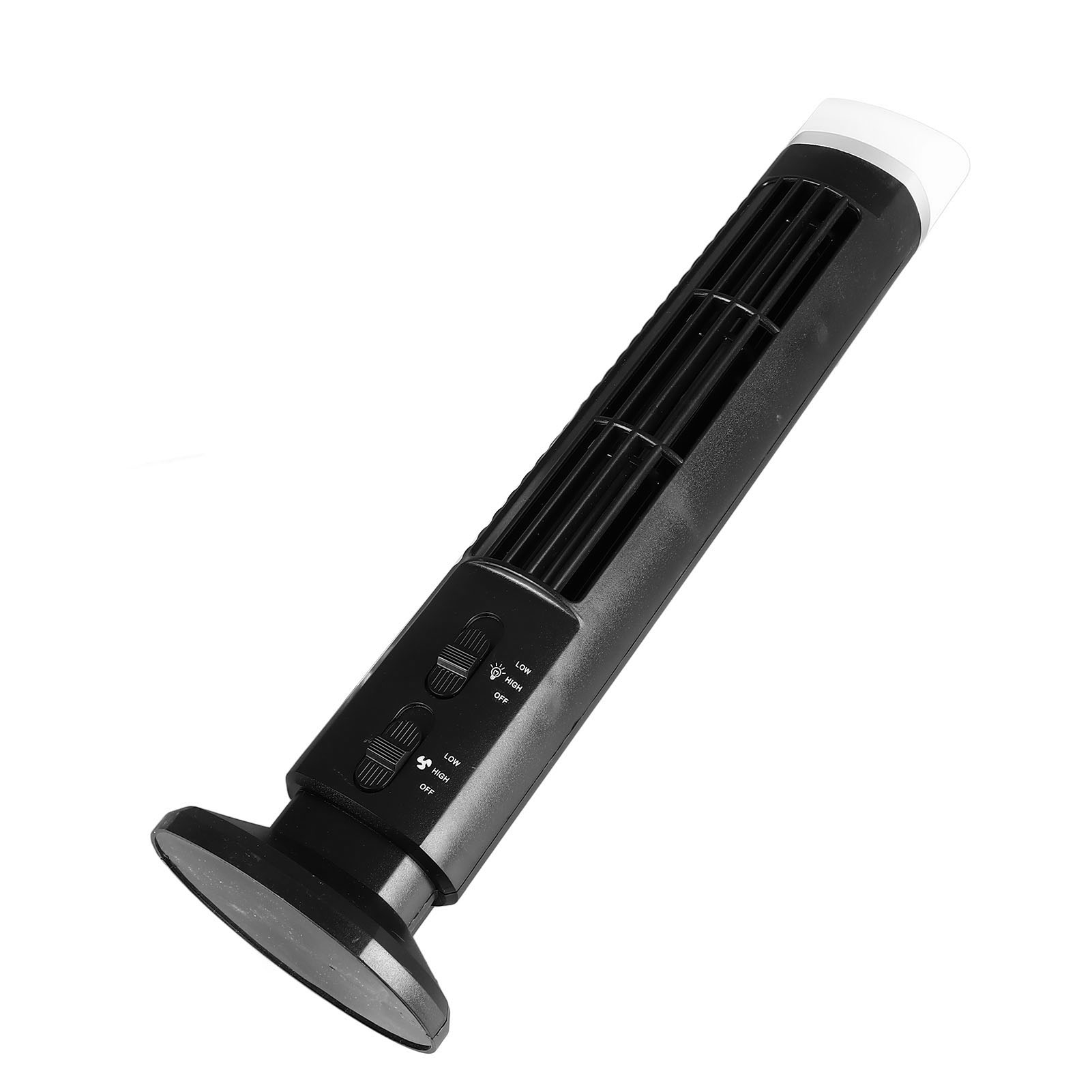 Ventilateur Tour Usb Sans Pales Avec Lumière, Mini Ventilateur De Bureau Blanc.