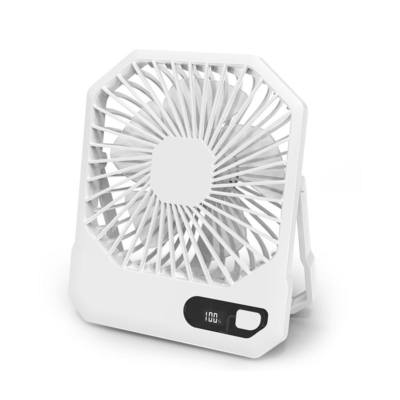 Ventilateur De Bureau Ultra-fin, Pliable Et Mural Cross-border , Petit Modèle K68 Blanc, Silencieux, 6 Pouces, Avec Affichage Numérique.