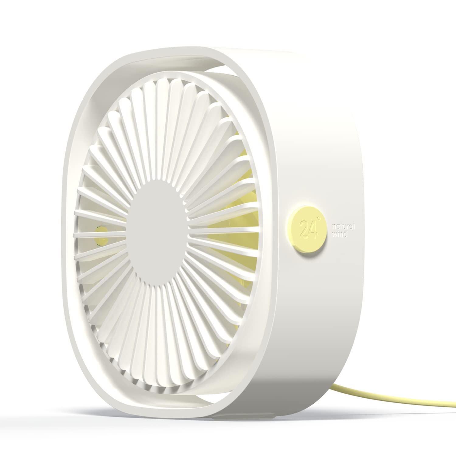 Mini Ventilateur Usb, Silencieux, Rotation À 360 Degrés, Trois Vitesses De Ventilation (blanc)