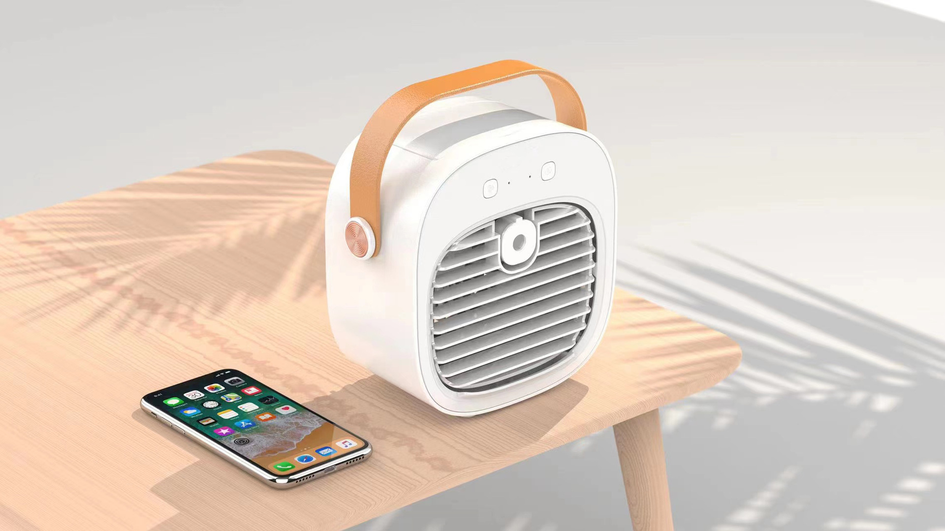Ventilateur De Bureau Rechargeable Usb À Refroidissement Par Eau, Humidificateur, Brumisateur, Climatiseur, Petit Modèle, Batterie (4000 Mah, Blanc)