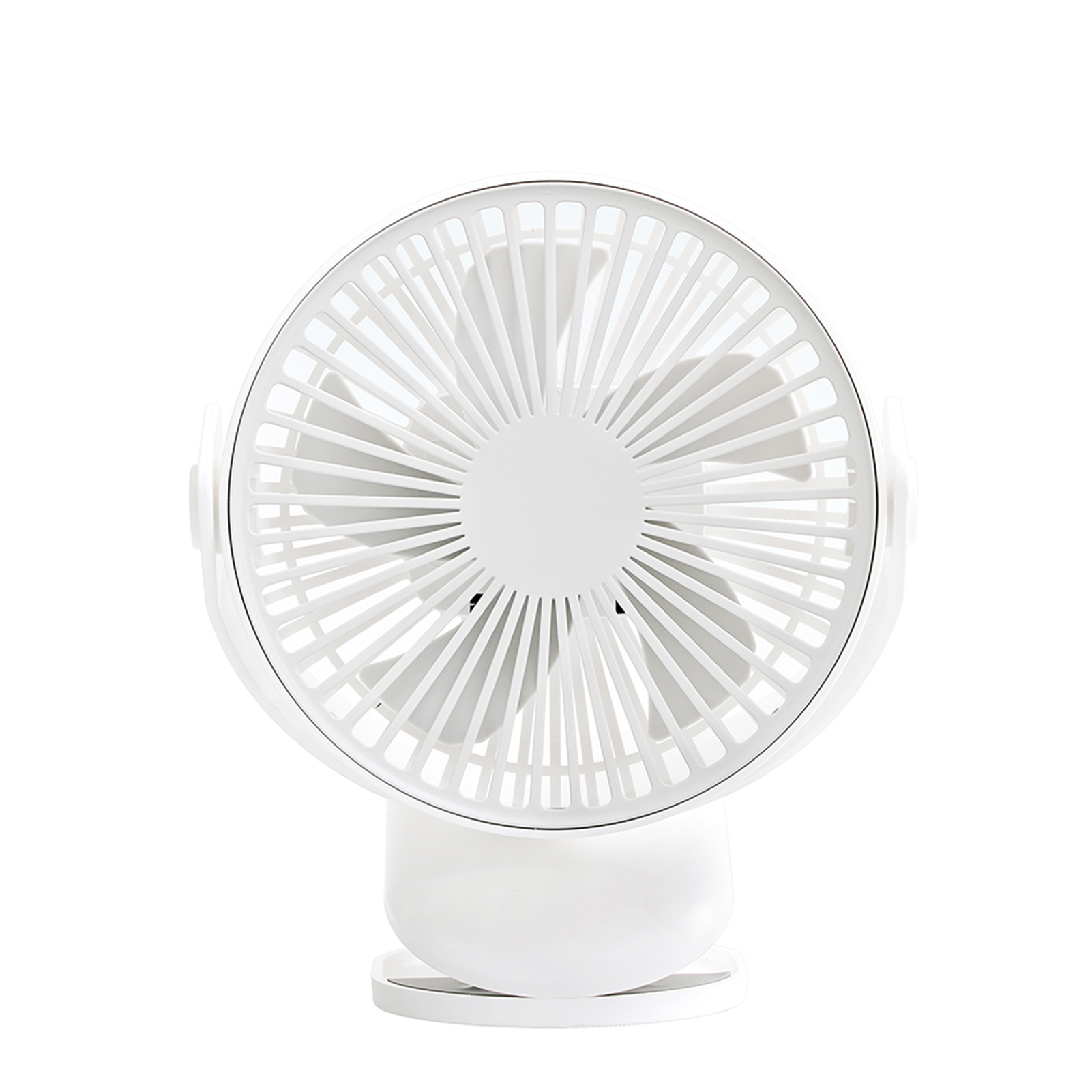 Ventilateur De Table À Pince Double Fonction, Compact, Batterie 4000 Mah, Rechargeable Usb, Angle 720°, 4 Vitesses, Silencieux (blanc)