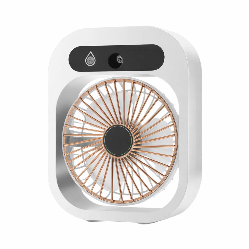 Ventilateur De Bureau Avec Brumisateur Et Humidificateur Intégré, Refroidi Par Eau, Trois Vitesses (blanc Élégant), 2000 Mah