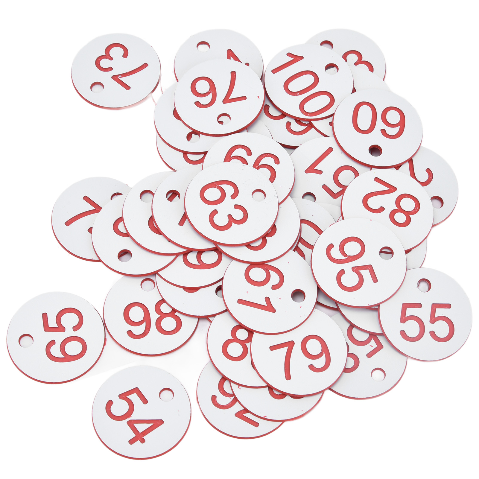 50 Etiketten Rund Um Nummern Aus Abs Mit Rüschen, Spitzengarnituren, Blanches, Referenzen 51 Bis 100.