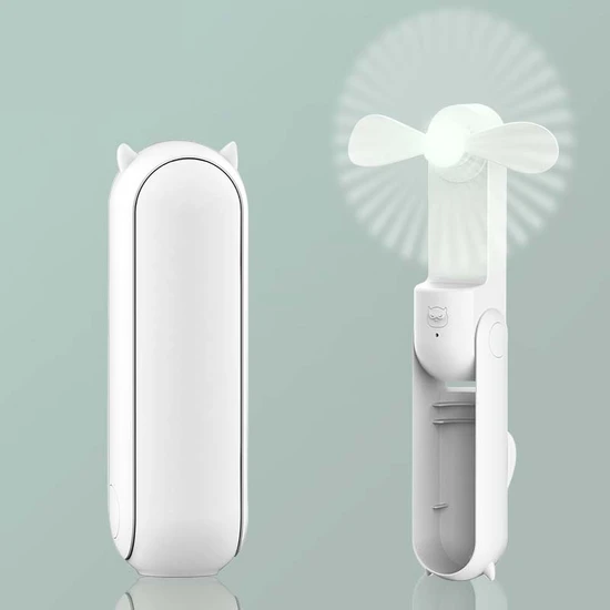 Mini Ventilateur Pliable Portable (rechargeable Par Usb, Blanc)