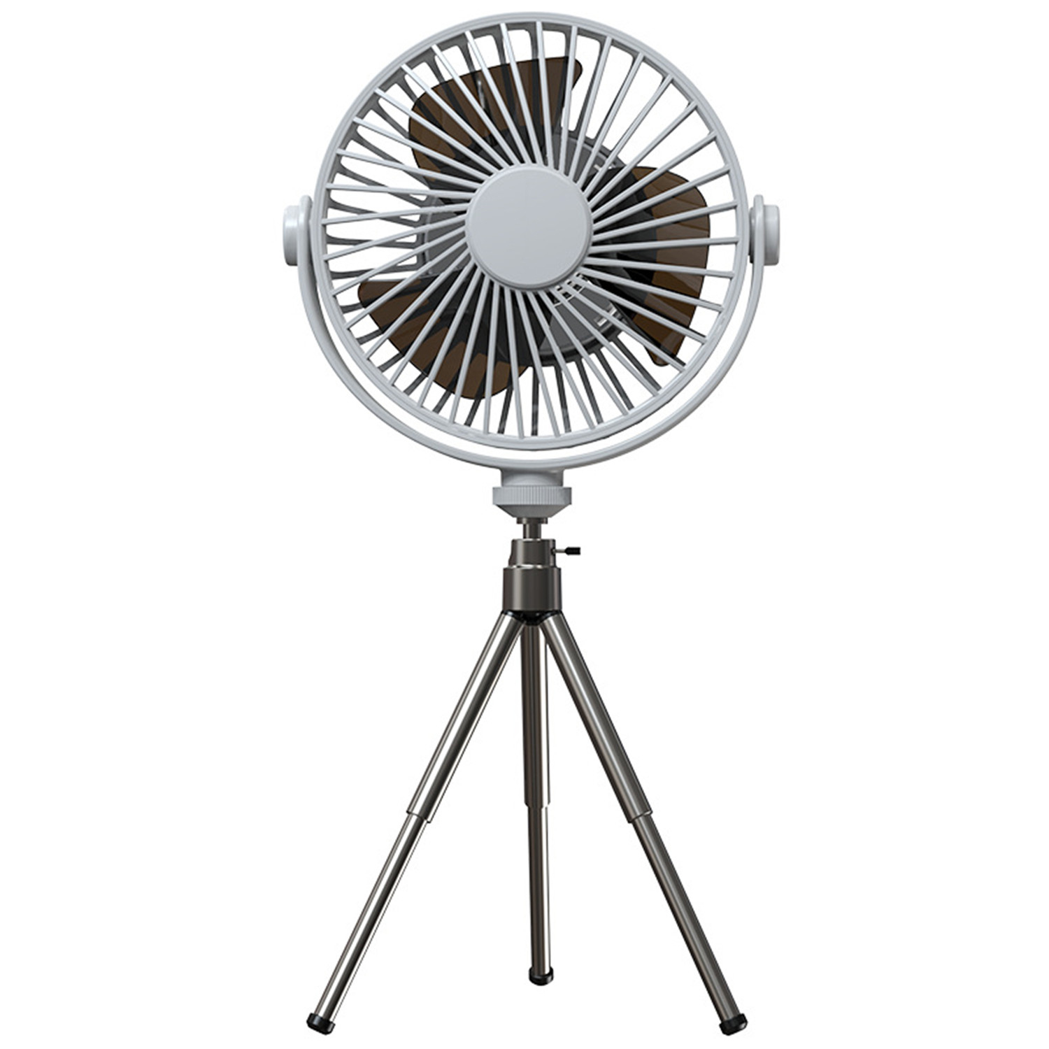 Ventilateur Trépied Multifonctionnel Avec Éclairage Intégré, Télécommande Intelligente, Minuterie, Rotation 360°, 3 Vitesses, Batterie Rechargeable 2000 Mah