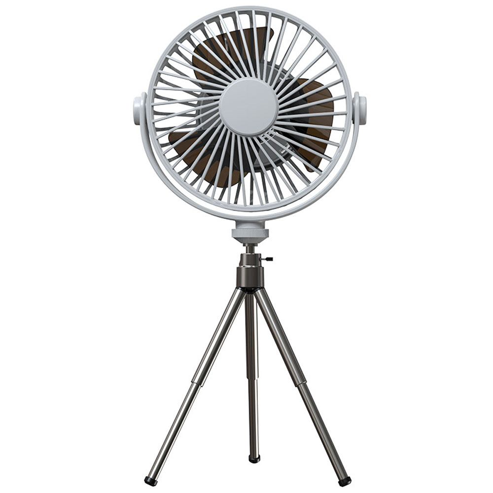 Ventilateur Trépied D'Extérieur, Grande Capacité, Chargement Usb Sans Fil, Trois Vitesses, Batterie Au Lithium 2000 Mah, Blanc (version De Base)