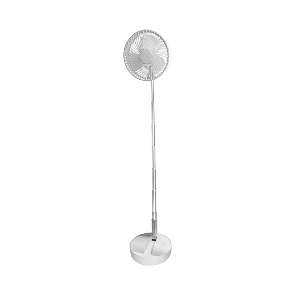 Ventilateur De Bureau Rechargeable Usb, Silencieux Télescopique Pliable Avec Batterie 7200 Mah (blanc)