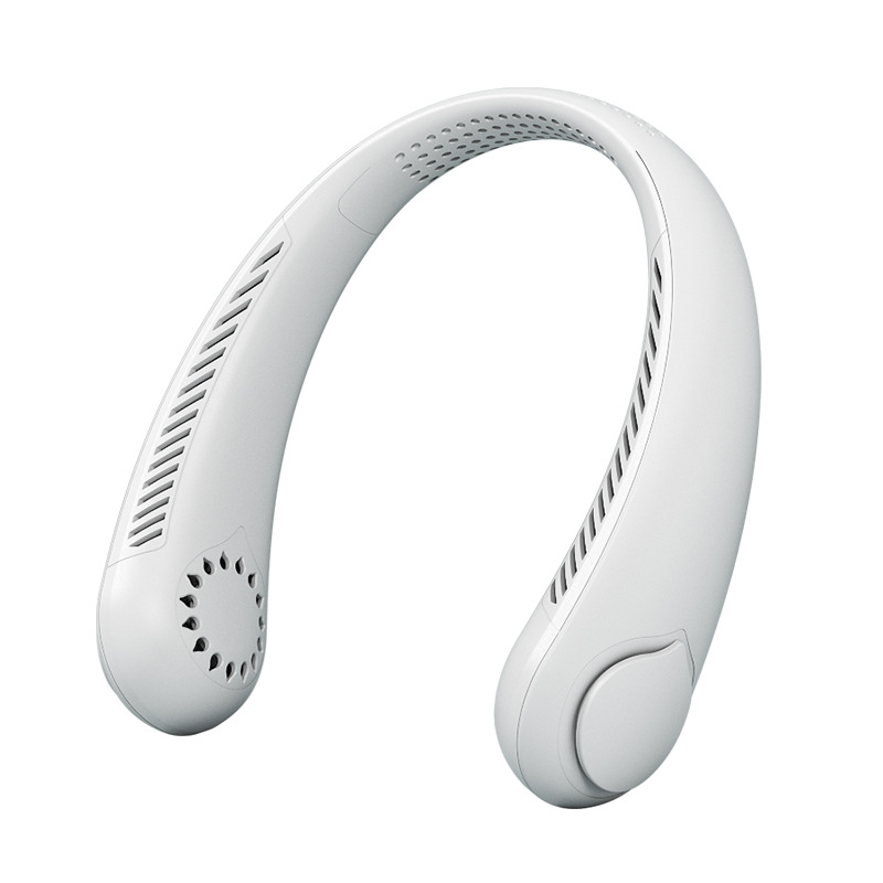 Ventilateur De Cou Silencieux Et Compact Usb, Sans Pales, Sans Balais, En Silicone Blanc, Style Transfrontalier, Idéal Pour Les Sports De Plein Air.